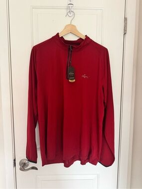 NWT Greg Norman Collection Red Performance Long-Sleeve Pullover